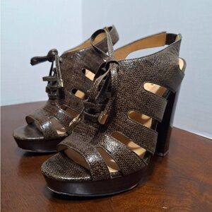 Coach Moreen Metallic Bronze High Heels Women's Shoe Size US 6B A3583